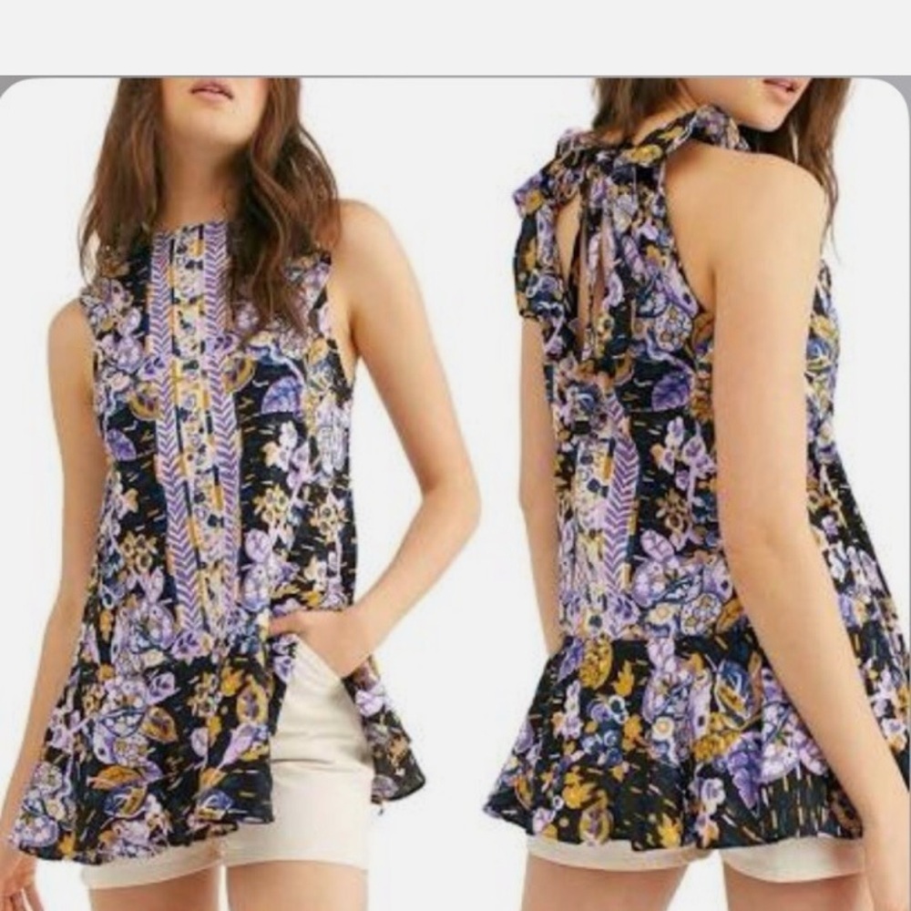 Free People "Summer in Tulum" Printed Tunic top Size XS